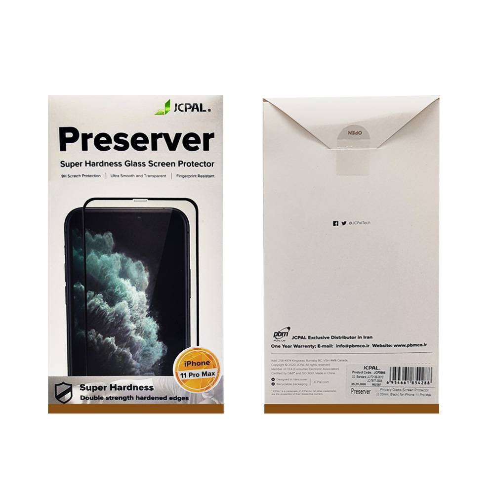 محافظ صفحه نمایش JCPAL مدل Preserver-Privacy مناسب برای iPhone 11 Pro Max