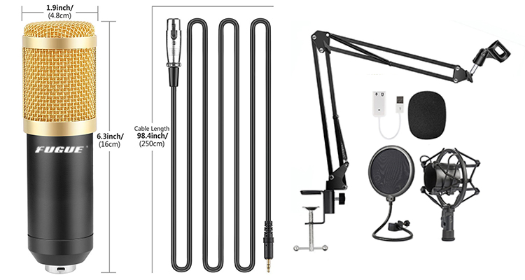 میکروفن کندانسر مدل Professional Condenser Microphone همراه با پایه تلسکوپی و پاپ فیلتر 2 میکروفن کندانسر مدل Professional Condenser Microphone همراه با پایه تلسکوپی و پاپ فیلتر فروشگاه اسپيگن ایران