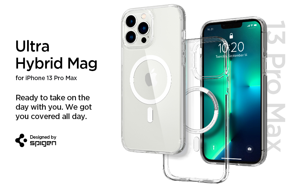قاب اسپیگن آیفون 13 پرو مکس Spigen Ultra Hybrid Mag Case iPhone 13 Pro Max 5 قاب اسپیگن آیفون 13 پرو مکس مدل الترا هیبرید مگ دارای یک حلقه مغناطیسی