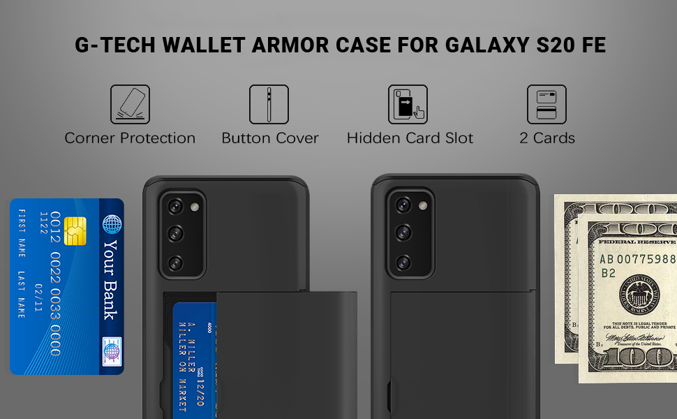 قاب جیتک گلکسی اس 20 اف ای مدل G-Tech Wallet Armor case Galaxy S20 FE فروشگاه اسپيگن ایران
