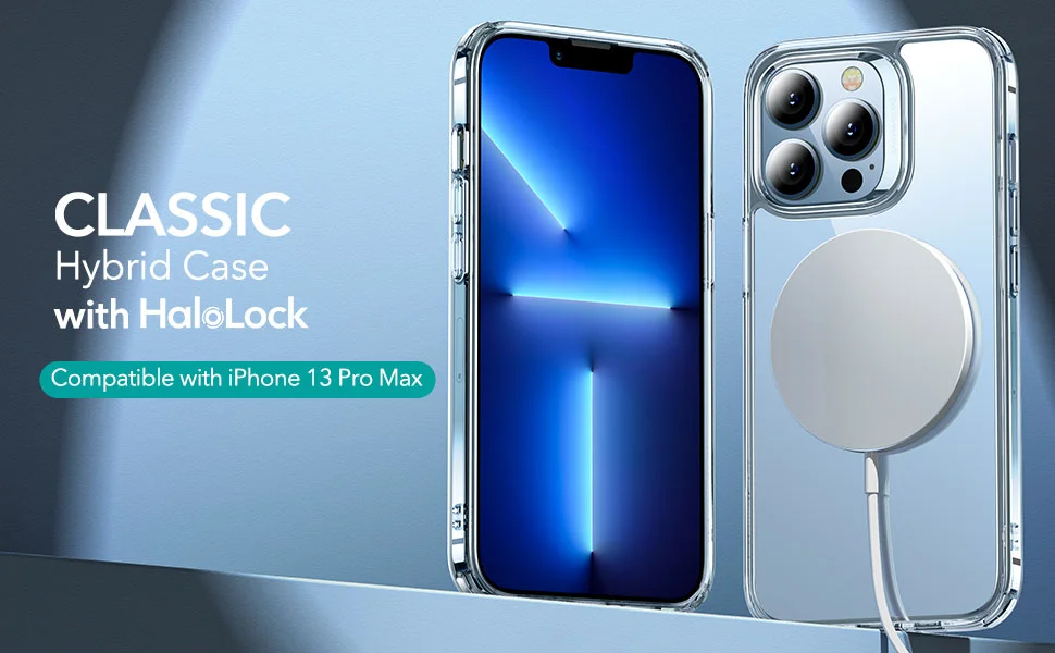 ESR Classic Hybrid Case with HaloLock for iPhone 13 Pro Max - Clear
