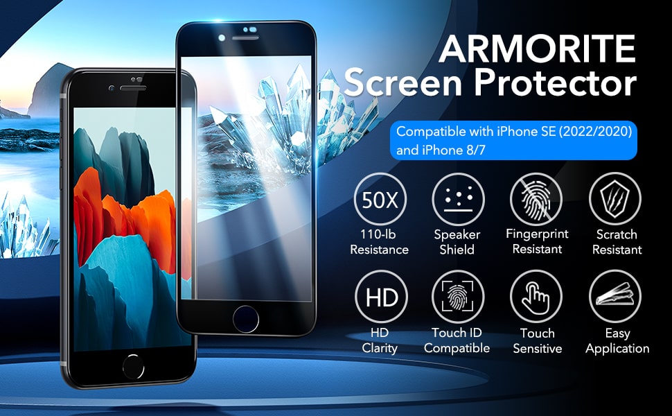 محافظ صفحه نمایش آیفون ESR Armorite iPhone SE (2022)/SE (2020)/8/7