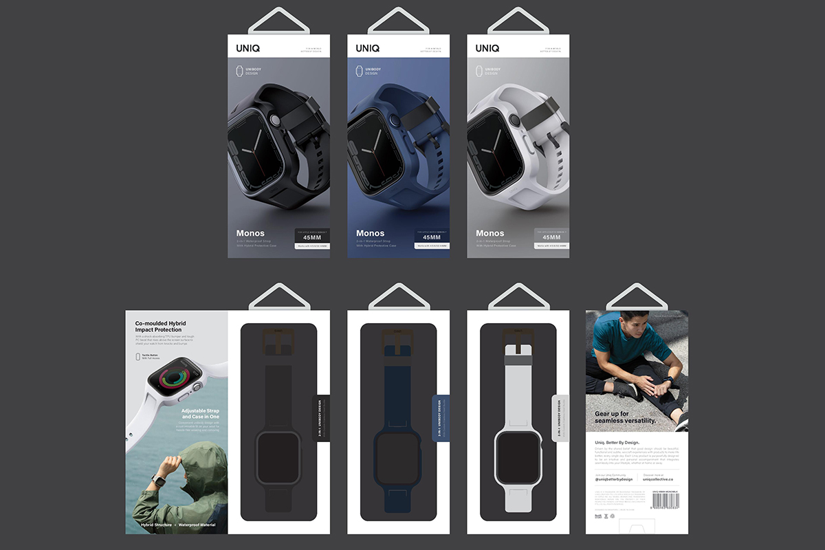 بند و قاب محافظ یونیک اپل واچ | Uniq Monos 2-in-1 Apple Watch Strap & Case 44/45mm 3 بند و قاب محافظ اپل واچ یونیک مدل Monos