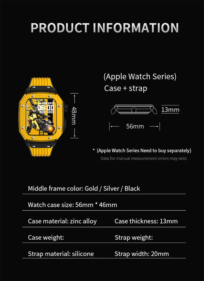 اطلاعات فنی بند اپل واچ سری لاکچری Fichard Mullera for apple watch 44/45 mm