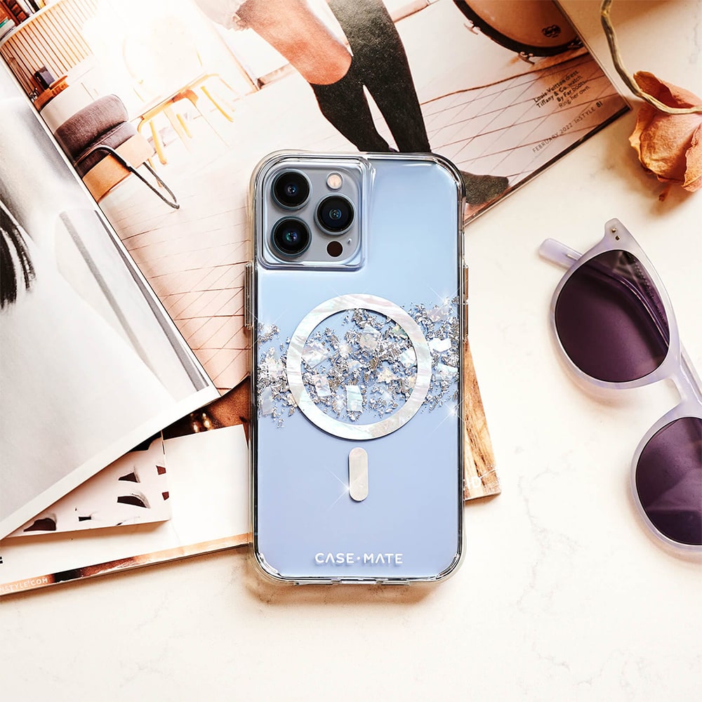 قاب آیفون 14 پرو برند کیس میت مدل Case-Mate a touch of pearl with magsafe فروشگاه اسپيگن ایران