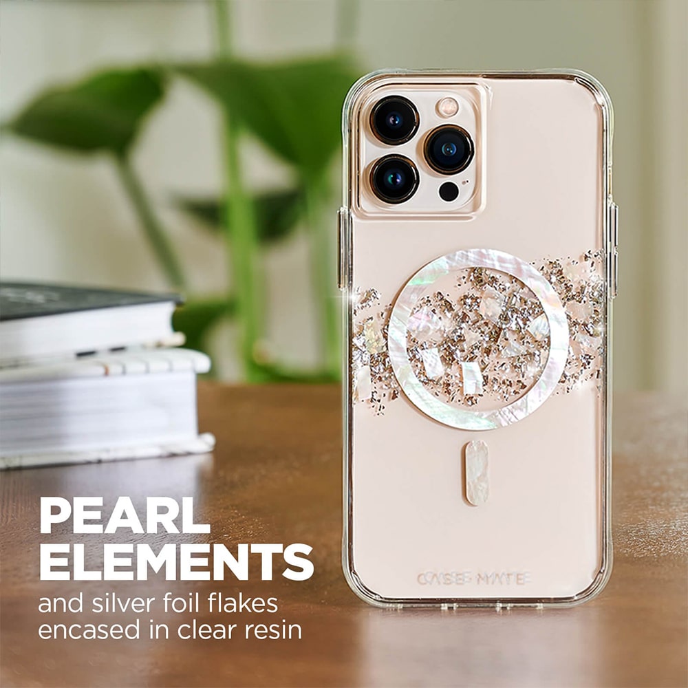 قاب آیفون 14 پرو برند کیس میت مدل Case-Mate a touch of pearl with magsafe فروشگاه اسپيگن ایران