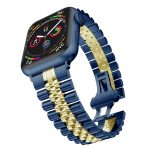G-Tech Butterfly Buckle Watch Band Strap BlueGold 42/44/45mm