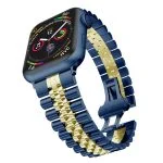 G-Tech Butterfly Buckle Watch Band Strap BlueGold 42/44/45mm