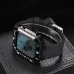بند و گارد اپل واچ سری لاکچری Luxury Steel Metal Case Bezel Silicone Strap apple Watch 4445 mm تصویر اصلی محصول