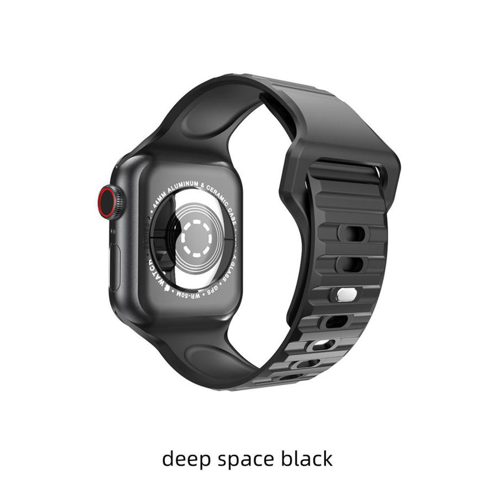 بند سیلیکونی اپل واچ 7 و 8 سایز 45 برند جیتک Luxury Silicone Watch Band 8 / 7 / se /ultra مشکی