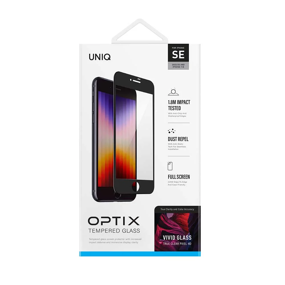 گلس یونیک برای گوشی آیفون SE 2/3 مدل (UNIQ Optix Vivid iPhone SE (2020-2022