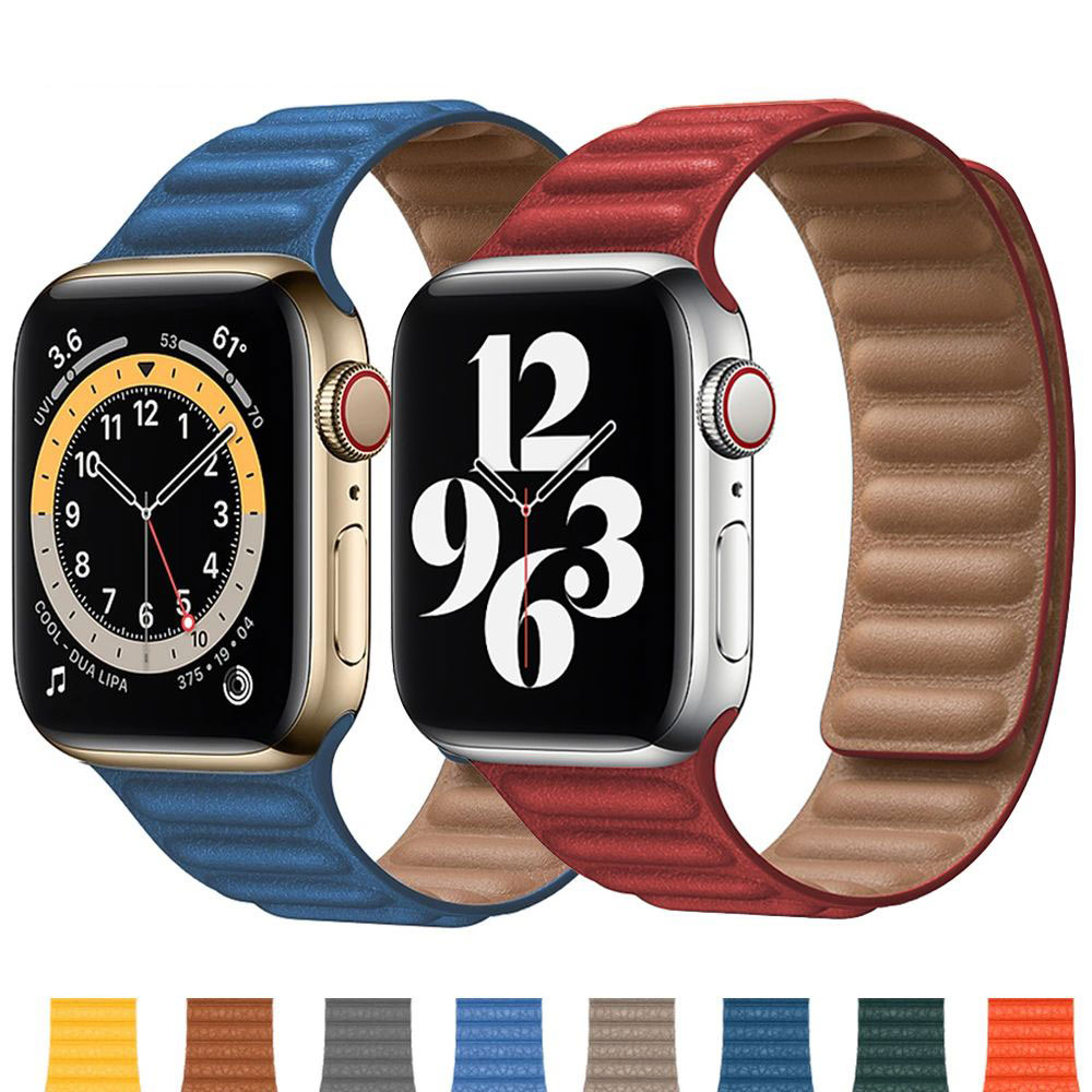 بند چرمی اپل واچ برند جیتک مدل Umber Leather Link for apple watch 42/44/45mm