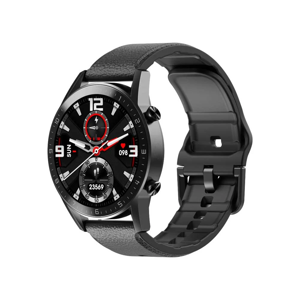 بند ساعت هوشمند جیتک سایز 22mm مدل leather texture سیاه