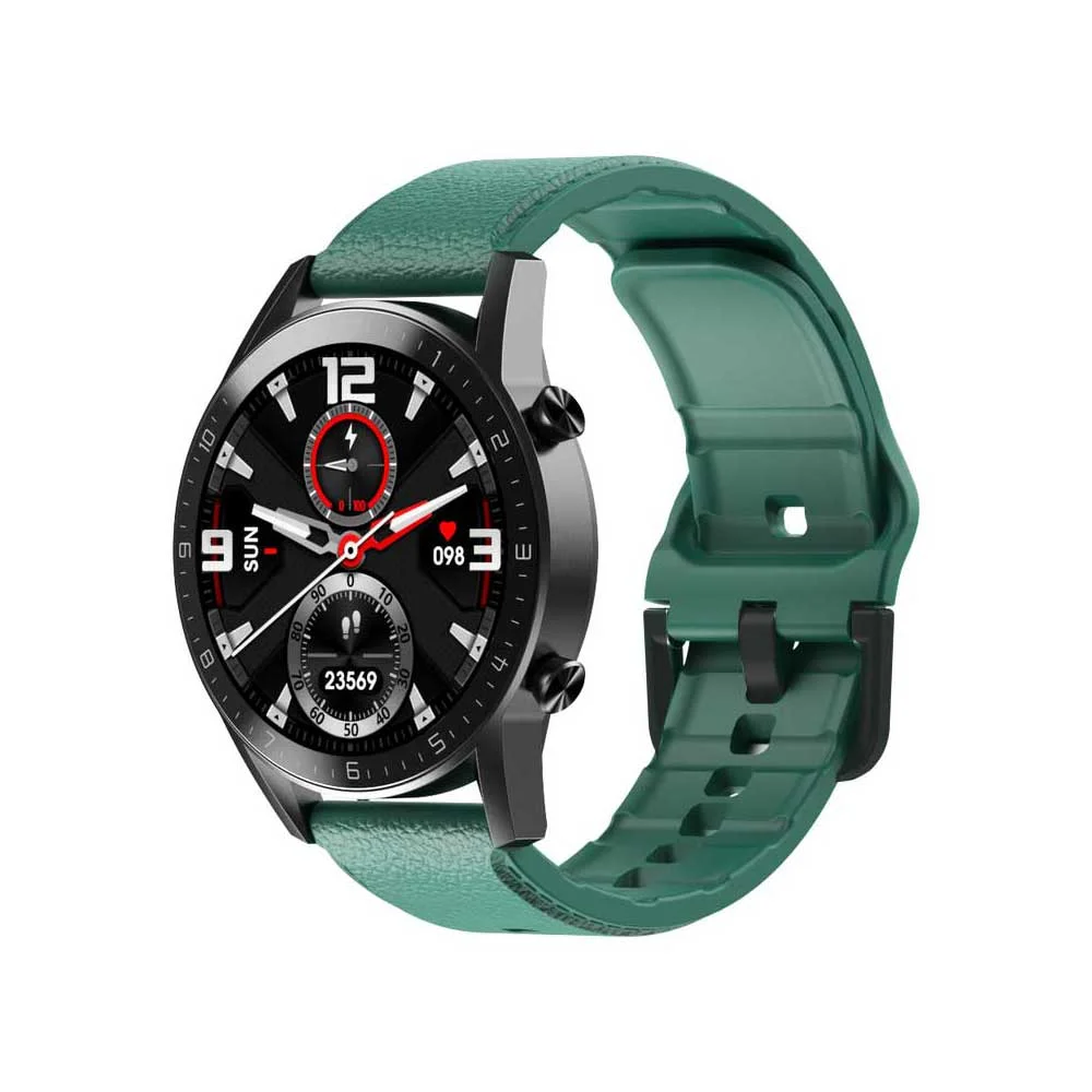 بند ساعت هوشمند جیتک سایز 22mm مدل leather texture سبز