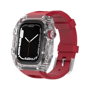 بند و گارد HUALIMEI مدل Transparent Richard-mille Mod Kit For Apple Watch Ultra 45mm قرمز