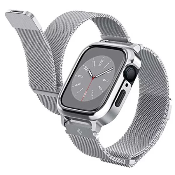 بند استیل اپل واچ اسپیگن سایز 44/45 Spigen Metal Fit Pro Apple Watch Strap Silver