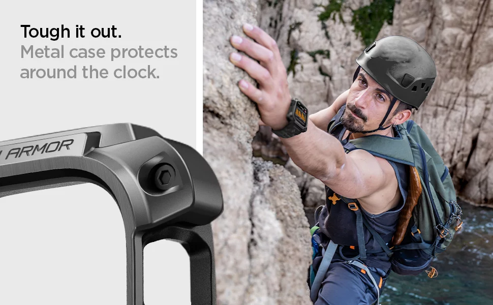 بند و کاور اپل واچ اسپیگن سایز 45 | Spigen Tough Armor Pro Metal Apple Watch Series 9/8/7 Case فروشگاه اسپيگن ایران