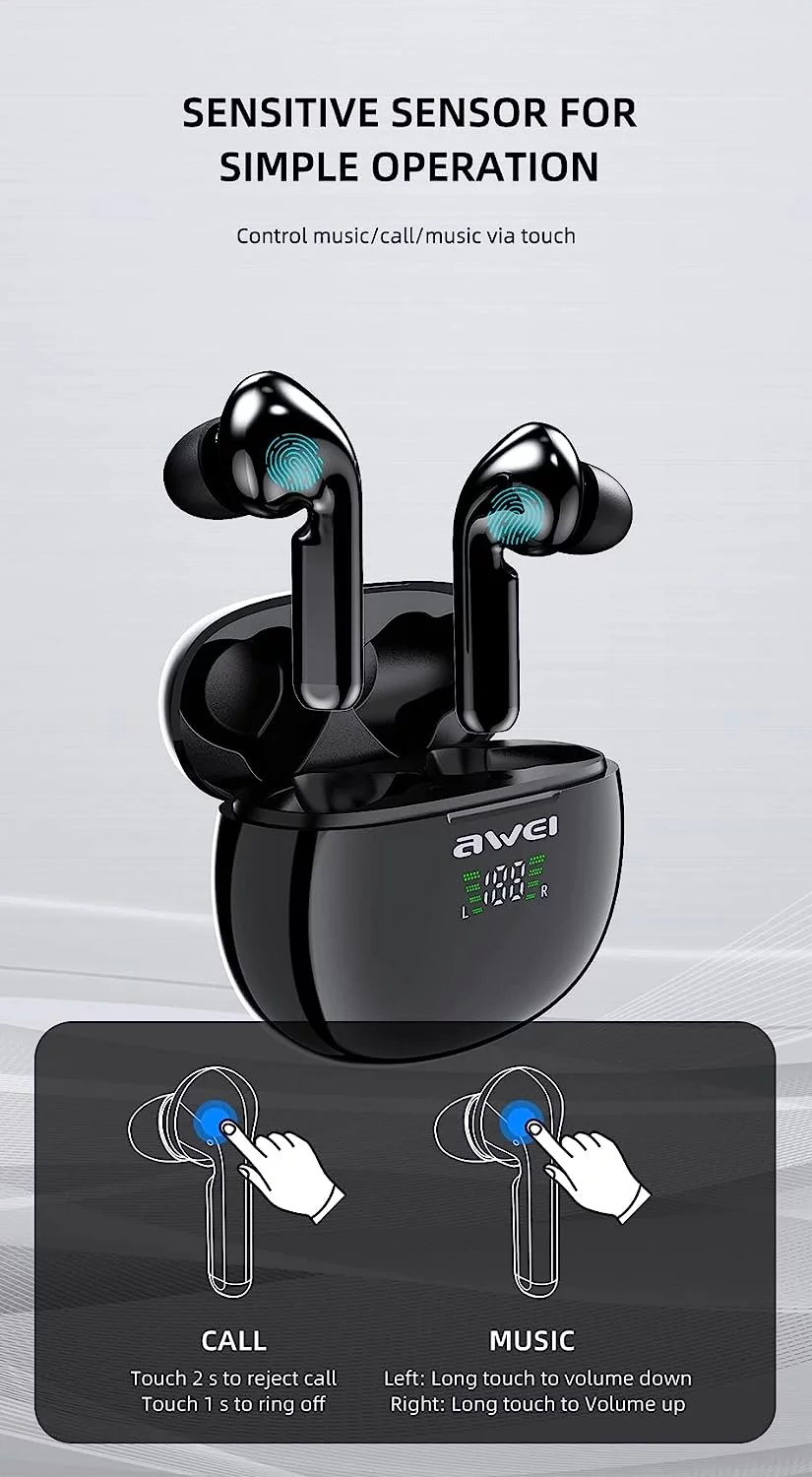 ایربادز اوی مدل AWEI Sports Earbuds Wireless T15P 2 ایربادز اوی مدل AWEI Sports Earbuds Wireless T15P فروشگاه اسپيگن ایران