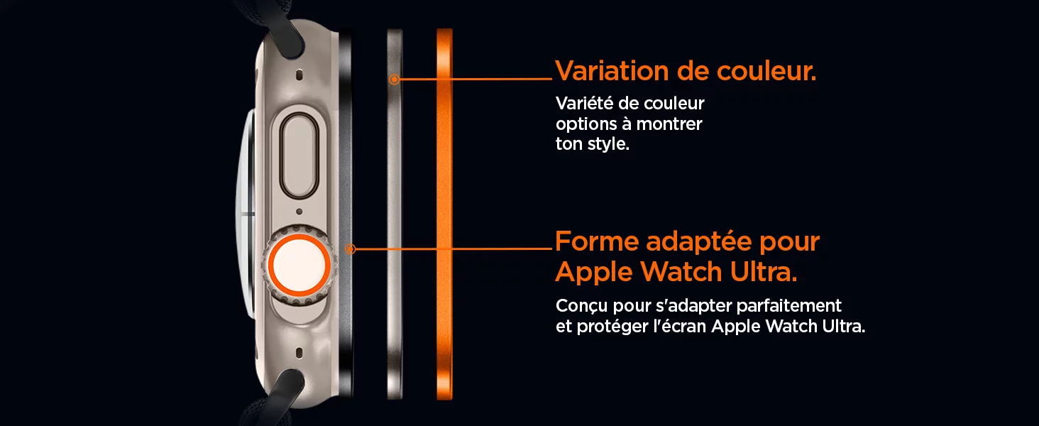 محافظ صفحه نمایش اپل واچ اولترا برند اسپیگن Spigen Apple Watch Ultra (49mm) Screen Protector Glas.tR Slim Pro فروشگاه اسپيگن ایران