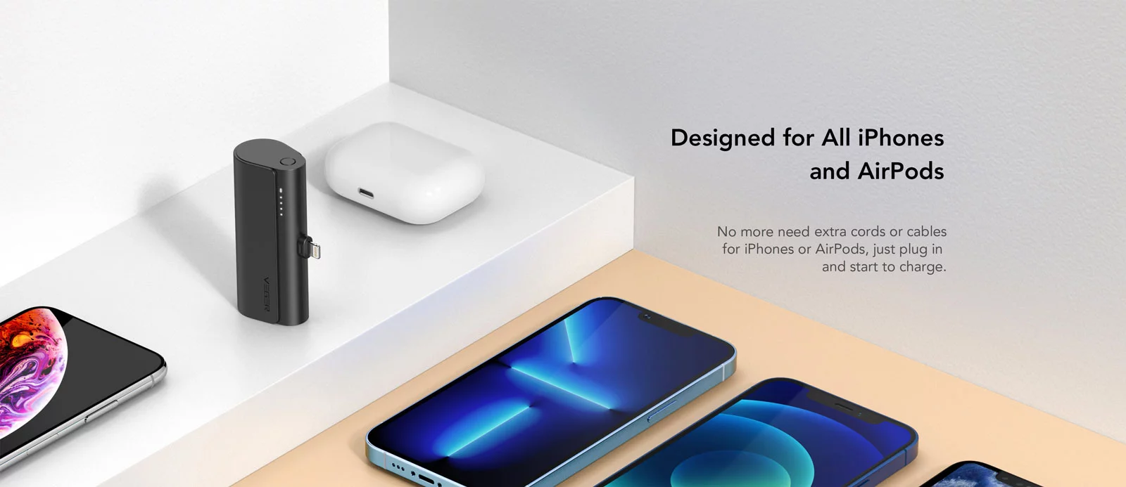 پاور بانک لایتنینگ برند وگر مدل VEGER PLUGON-L 5000mAh Power Bank فروشگاه اسپيگن ایران