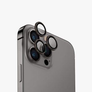 محافظ لنز دوربین آیفون 15 پرو مکس برند یونیک مدل Uniq Optix Lens Protector خاکستری