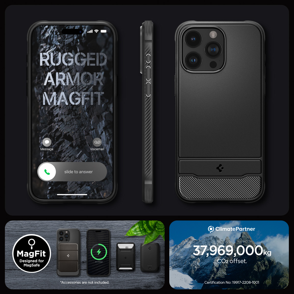 قاب آیفون 15 پرو مکس اسپیگن Spigen Rugged Armor MagFit for iPhone 15 Pro Max 100% اورجینال