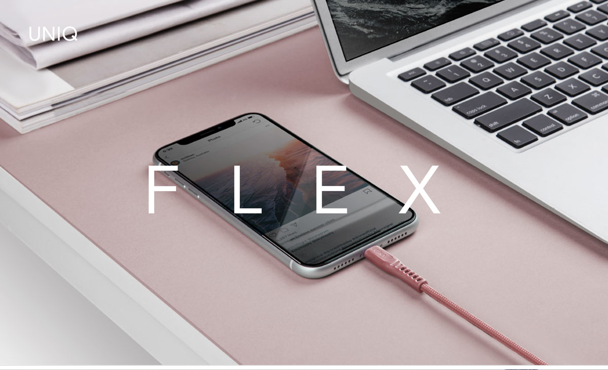 کابل شارژ USB-C به لایتنینگ  برند یونیک مدل FLEX