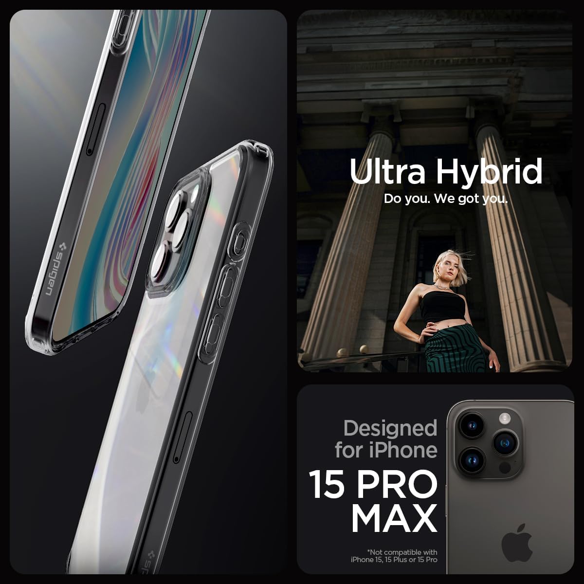 قاب آیفون 15 پرو مکس اسپیگن Spigen Ultra Hybrid for iPhone 15 Pro Max