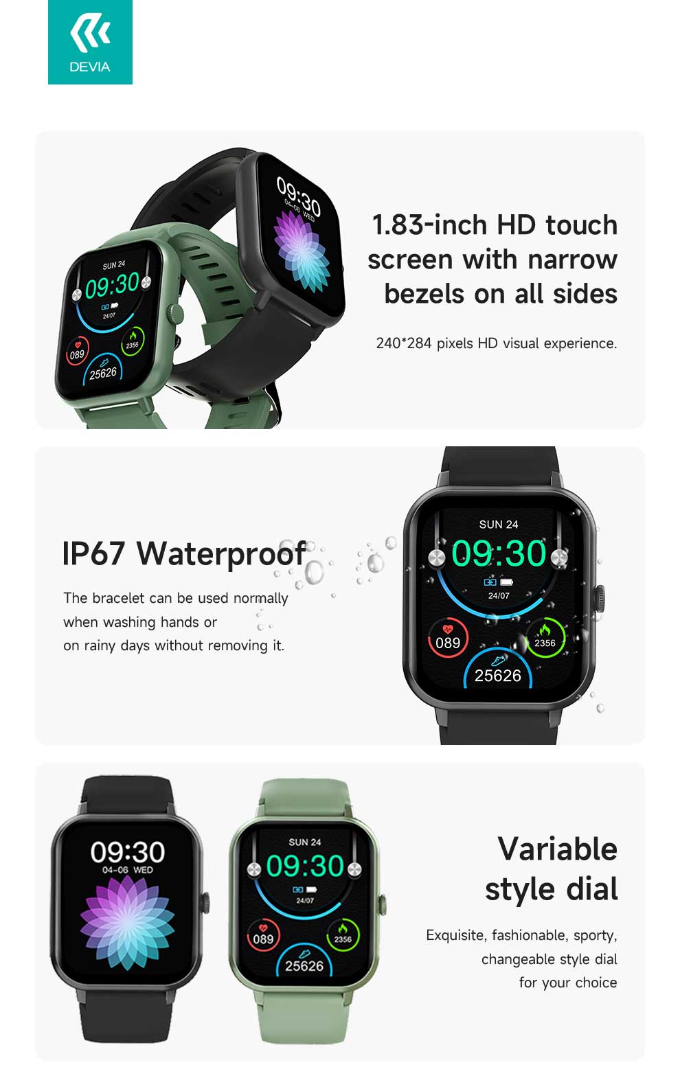 ساعت هوشمند دیویا مدل DEVIA Smart Watch WT2 فروشگاه اسپيگن ایران