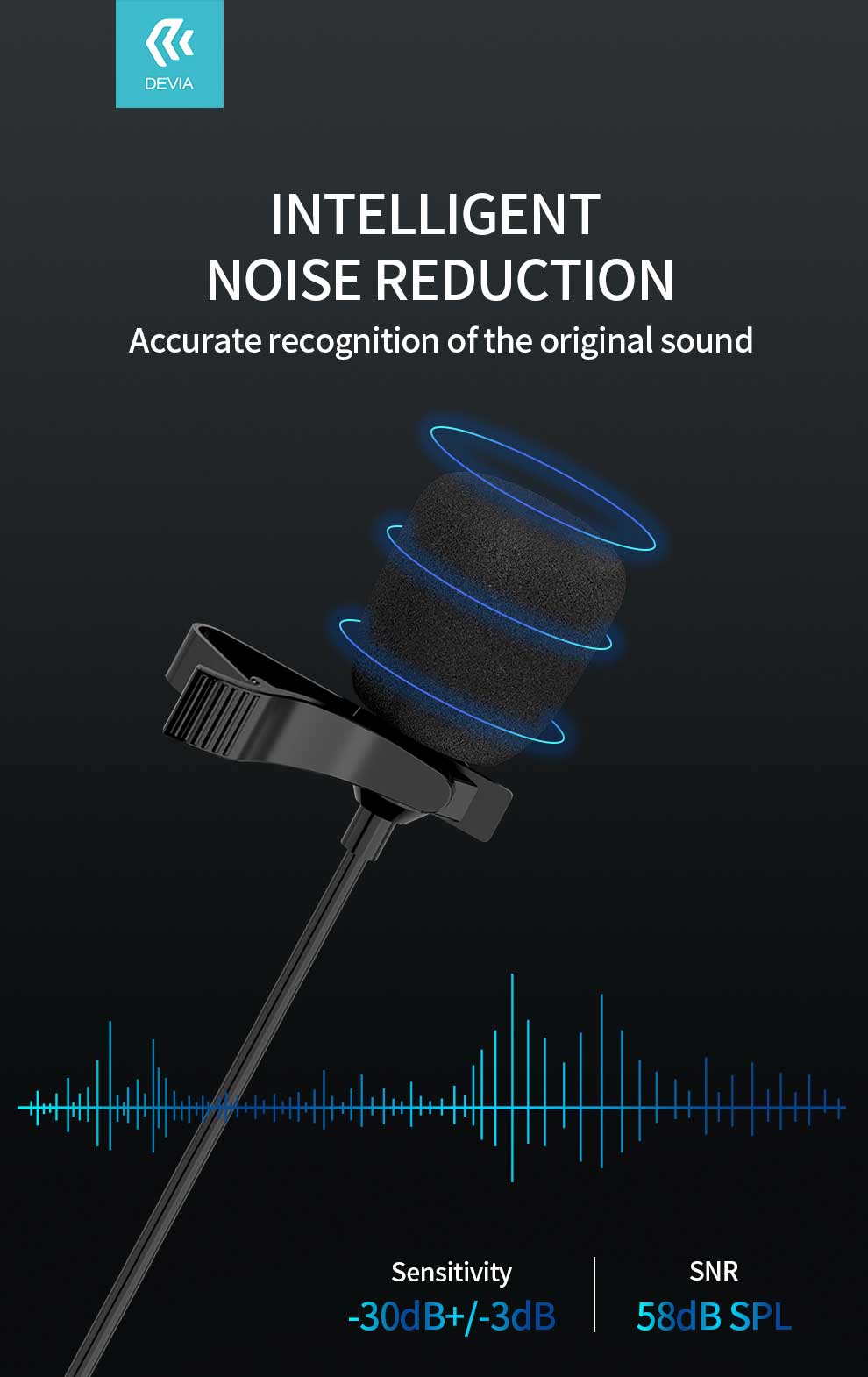 میکروفون دیویا Smart Series Wired Microphone (3.5mm) فروشگاه اسپيگن ایران