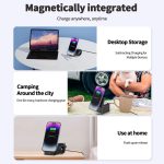 شارژر بیسیم مغناطیسی XO 3-in-1 Cube - Image 9