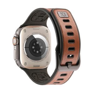 بند جیتک مدل Leather Skin Silicone برای اپل واچ 45/46/49mm