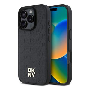 قاب آیفون 16 پرو مکس DKNY HARD CASE MAGSAFE REPEAT PATTERN PU LEATHER