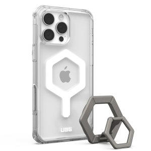 قاب آیفون 16 پرو مکس UAG Plyo MagSafe Ice White Case + Titanium Ring Stand