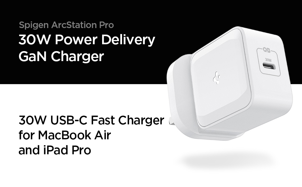 شارژر دیواری 30 وات اسپیگن مدل SPIGEN ArcStation™ Pro GaN 30W UK ‏ فروشگاه اسپيگن ایران