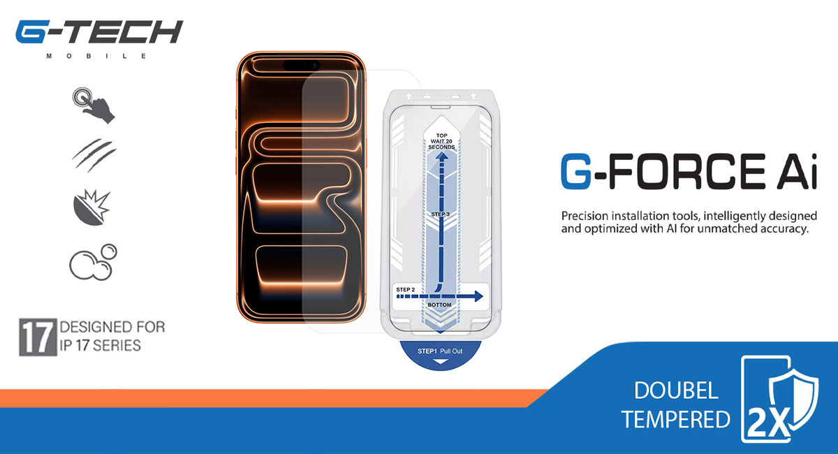 گلس آیفون 17 پرو مکس G-TECH G-FORCE Ai فروشگاه اسپيگن ایران